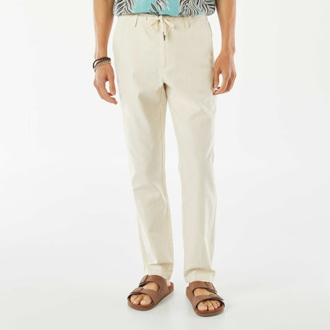 Pantalon chino droit en lin mélangé