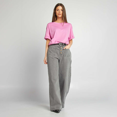 T-shirt oversize uni manches courtes