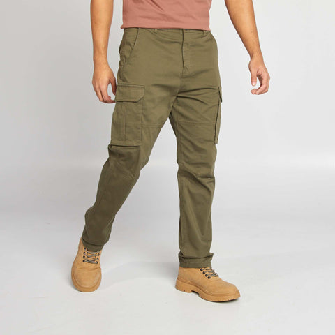 Pantalon multi-poches en dobby