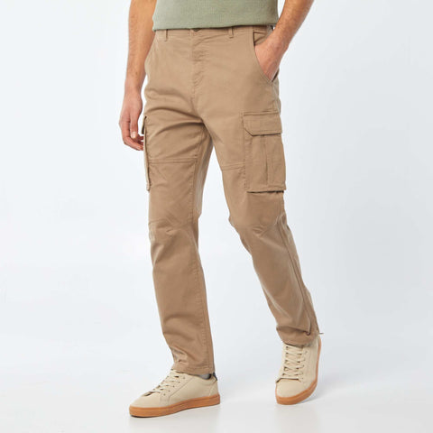Pantalon multi-poches en dobby