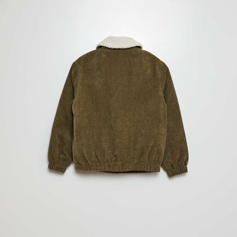 Blouson côtelé effet moutonné