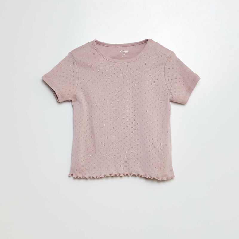Pyjama en pointelle t-shirt + short - 2 pièces