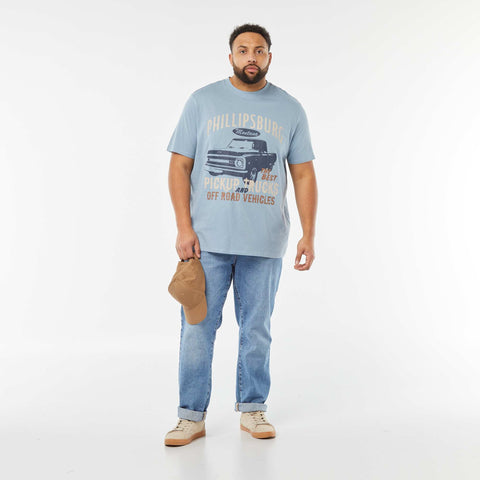 T-shirt en maille jersey imprimé avec manches courtes
