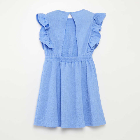 Robe volantée en matière gaufrée
