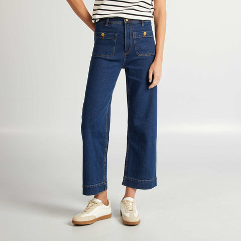 Pantalon wide leg cropped