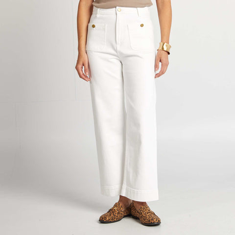 Pantalon wide leg cropped