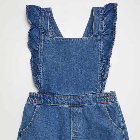 Salopette robe en jean avec volants