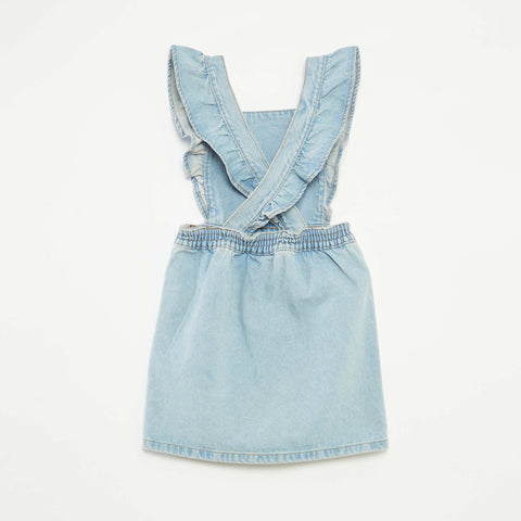 Salopette robe en jean avec volants