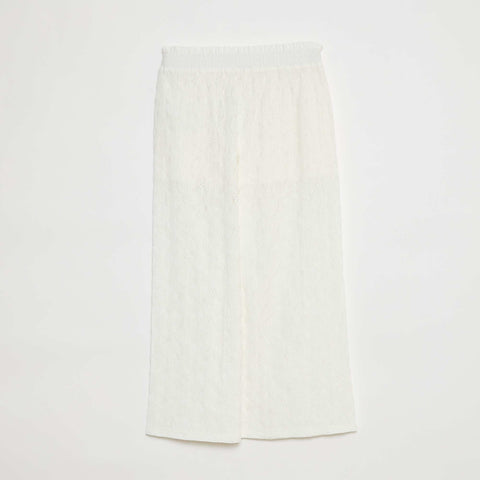 Pantalon large ajouré