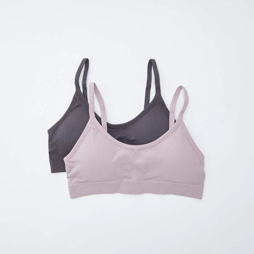 Lot de 2 brassières côtelés