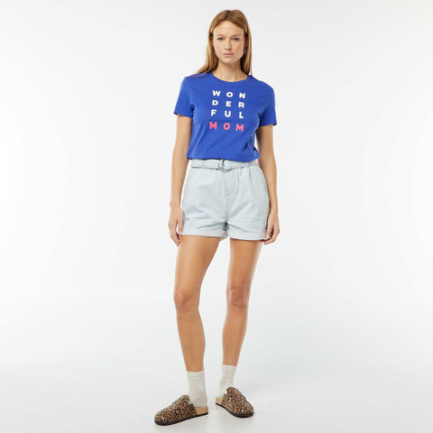 T-shirt imprimé manches courtes 'fête des mères'