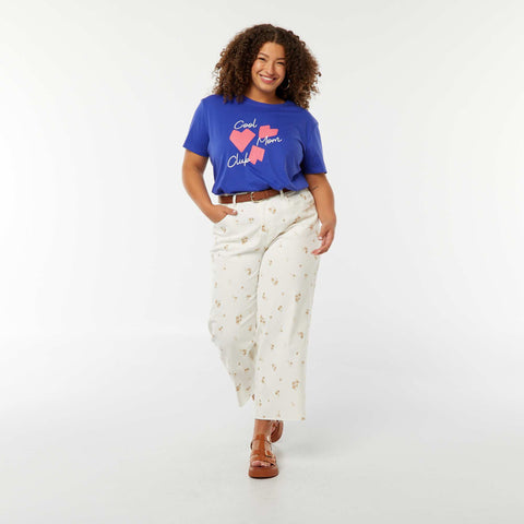 T-shirt imprimé 'fête des mères' manches courtes