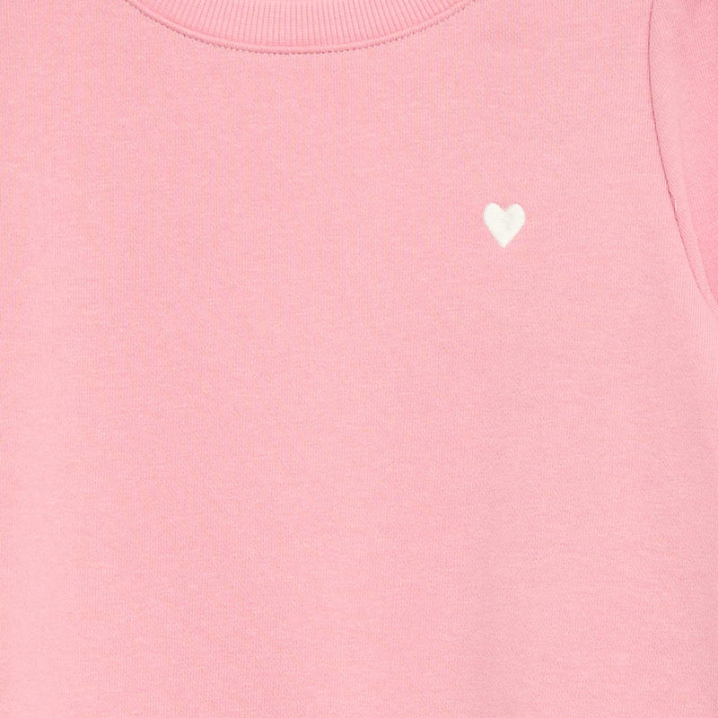 Sweat en molleton uni cœur brodé