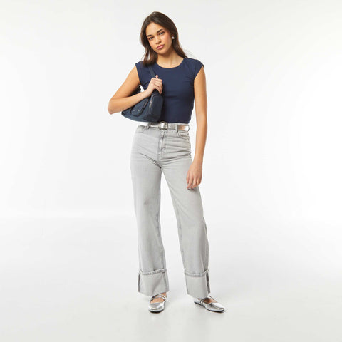 T-shirt crop top manches courtes