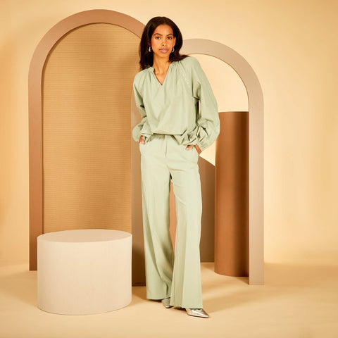 Blouse large en coton avec broderies