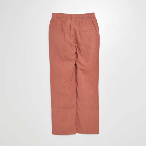 Pantalon regular en lin