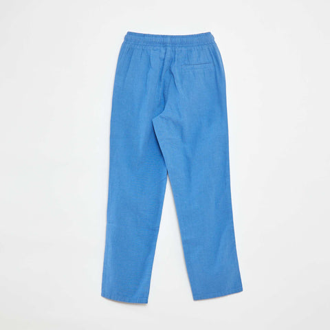 Pantalon regular en lin
