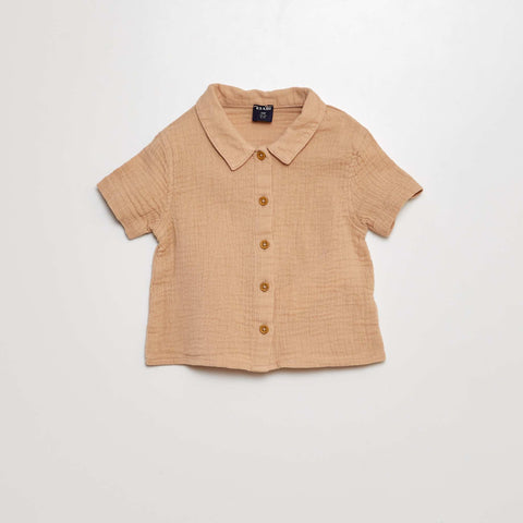 Ensemble chemise + short en gaze de coton - 2 pièces