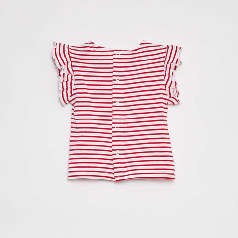 T-shirt à manches courtes volantées