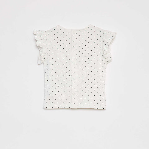 T-shirt à manches courtes volantées