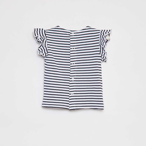 T-shirt à manches courtes volantées