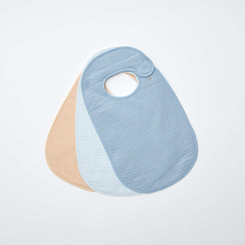 Lot de 3 bavoirs en gaze de coton doublure en éponge
