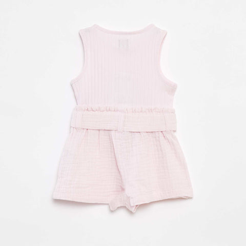 Combishort sans manches avec ceinture à nouer