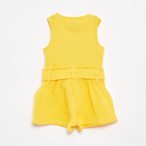 Combishort sans manches avec ceinture à nouer
