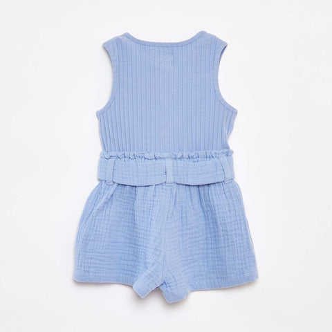 Combishort sans manches avec ceinture à nouer