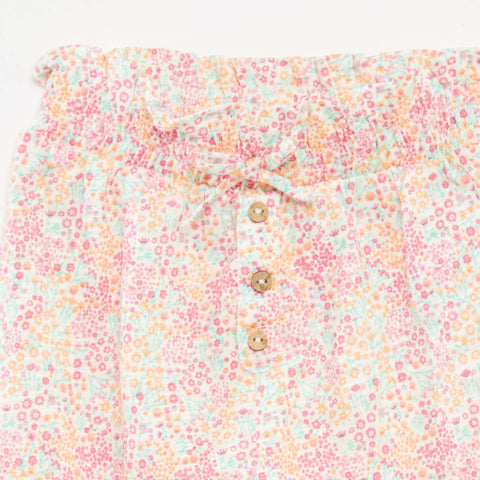 Pantalon sarouel chiné et imprimé