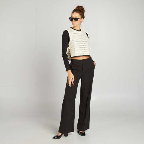 Pull sans manches bicolore