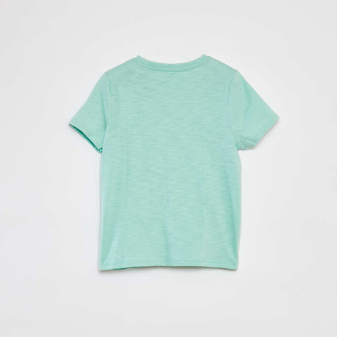 T-shirt col tunisien manches courtes