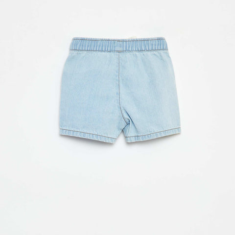 Short en denim avec taille élastiquée