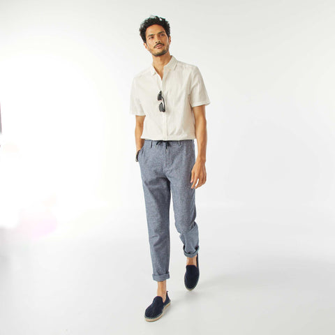Chemise manches courtes à motifs brodés