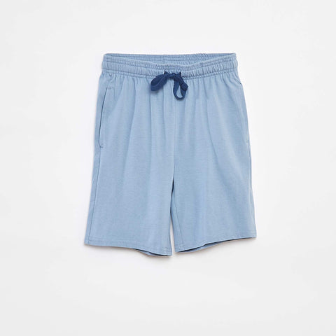 Short en molleton léger uni à 2 poches