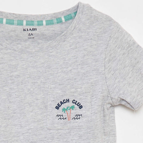 Pyjama court t-shirt + short en popeline - 2 pièces