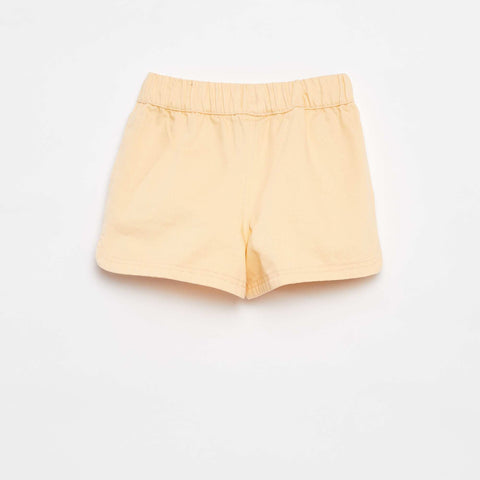 Short en twill à taille élastiquée