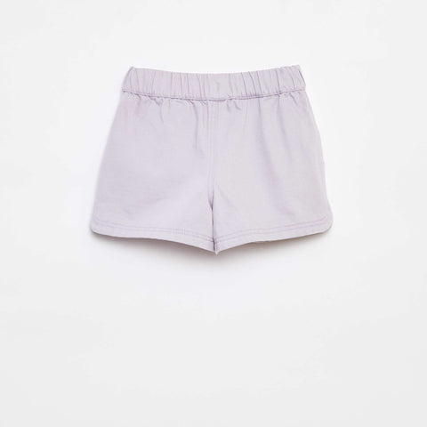Short en twill à taille élastiquée