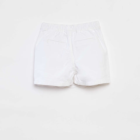 Jupe short en denim avec broderies anglaises