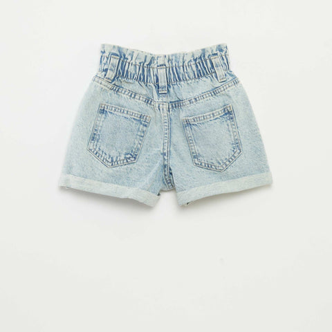 Short en jean avec revers à la base