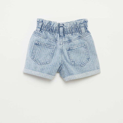 Short en jean avec revers à la base