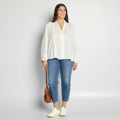 Blouse fluide avec fils métallique