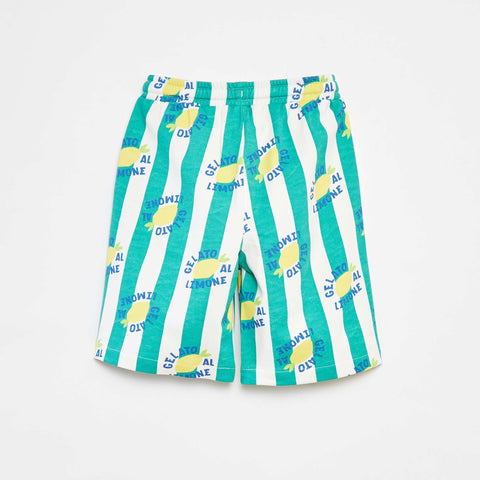 Bermuda en molleton léger à motif