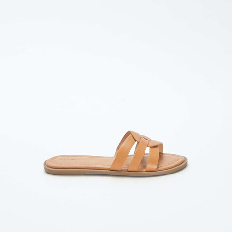 Sandales unies avec brides croisées