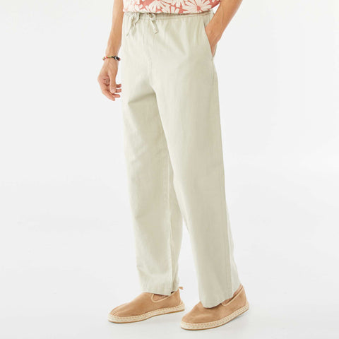Pantalon avec taille élastiquée et liens à nouer