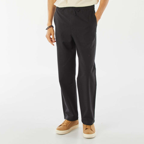 Pantalon avec taille élastiquée et liens à nouer