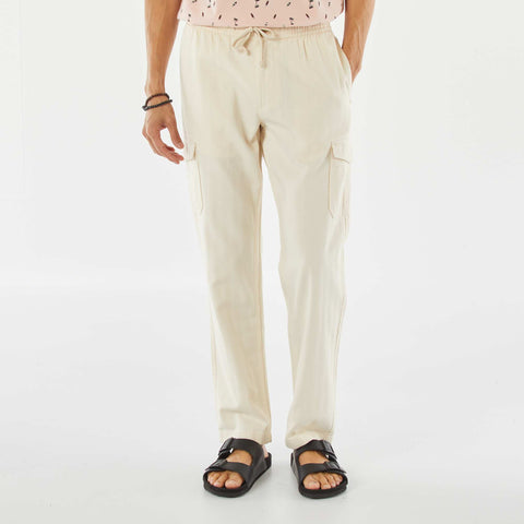 Pantalon droit multi-poches en twill