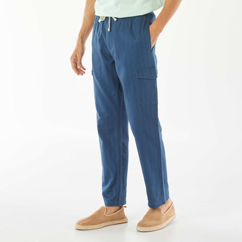 Pantalon droit multi-poches en twill