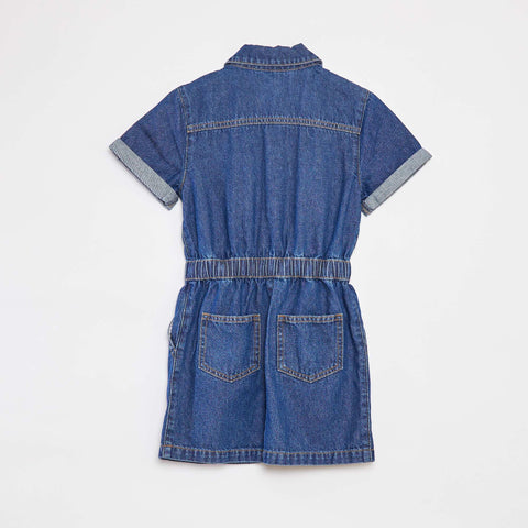 Robe en denim avec ouverture pressionnée