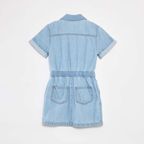 Robe en denim avec ouverture pressionnée